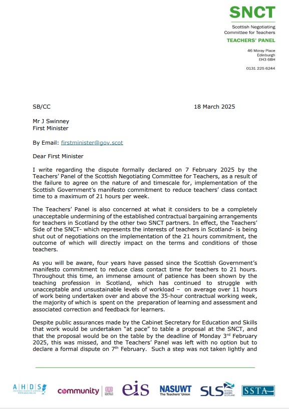 Letter from the Cabinet Secretary